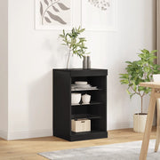 Credenza con Luci LED-Buffet-Armadio da cucina Nera 41x37x67 cm