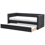 Letto singolo con secondo letto a scomparsa in velluto nero 90 x 200 cm camera da letto cameretta