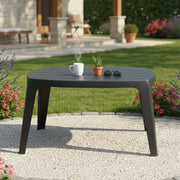 Mclendon, Tavolino da Esterno 2 Posti Made in Italy, 76x49x43h cm Nero Antracite