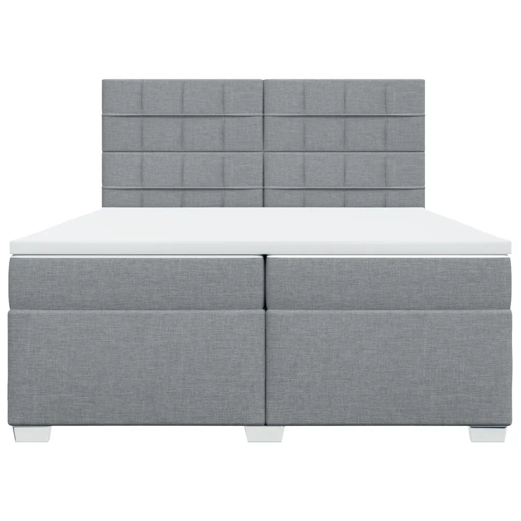 vidaXL Giroletto a Molle con Materasso Grigio Chiaro 200x200cm Tessuto