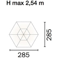 Ombrellone da Giardino Ø2,85 m Palo Ø48 mm in Legno Vorghini Classic Ecrù