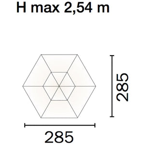 Ombrellone da Giardino Ø2,85 m Palo Ø48 mm in Legno Vorghini Classic Ecrù