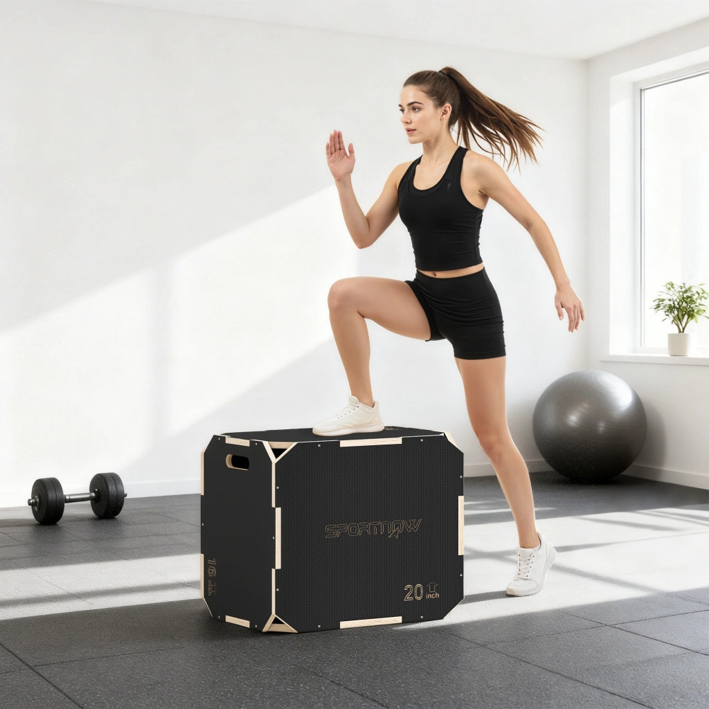 Set Pieghevole Legno per Allenamento ¨C Zephmum ¨C 3 in 1 Nero Antiscivolo