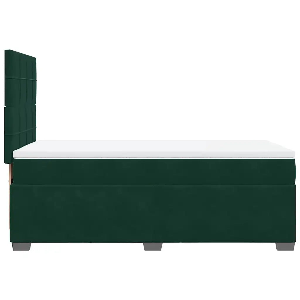 Giroletto a Molle con Materasso Verde Scuro 100x200 cm Velluto 3290837