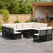 Set Divano da Giardino 12 pz Nero polyrattan 3436540