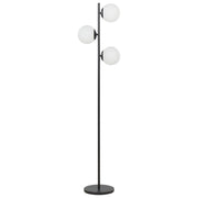 Lampada da Terra in Metallo dorato 3 punti luce Tonalità Bianche Rotonde design moderno contemporaneo