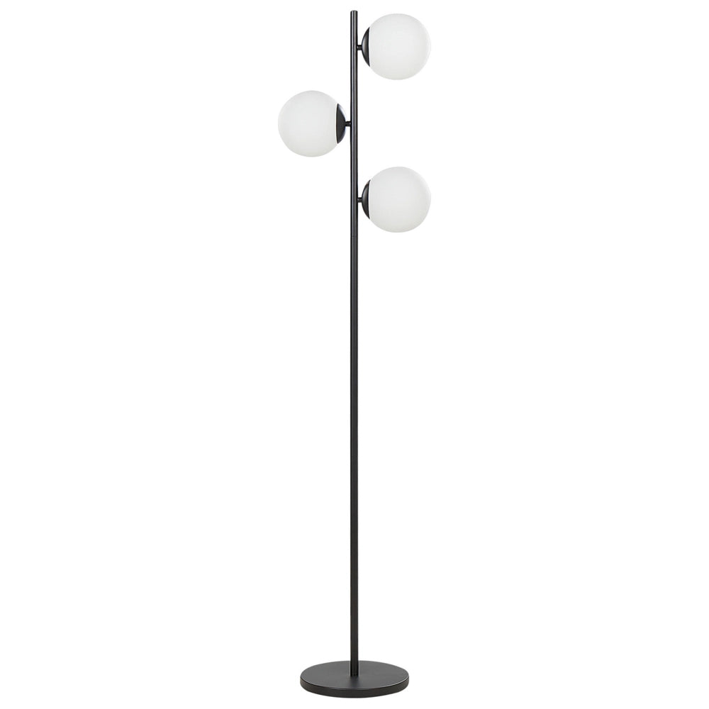Lampada da Terra in Metallo dorato 3 punti luce Tonalità Bianche Rotonde design moderno contemporaneo