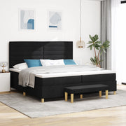 Letto a Molle con Materasso e Panchina vitaXL Nero 200x200 cm Tessuto
