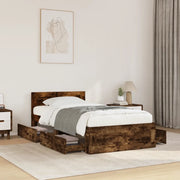 Giroletto con Testiera-Struttura Letto con testiera Rovere Fumo 75x190 cm Legno Multistrato 485045