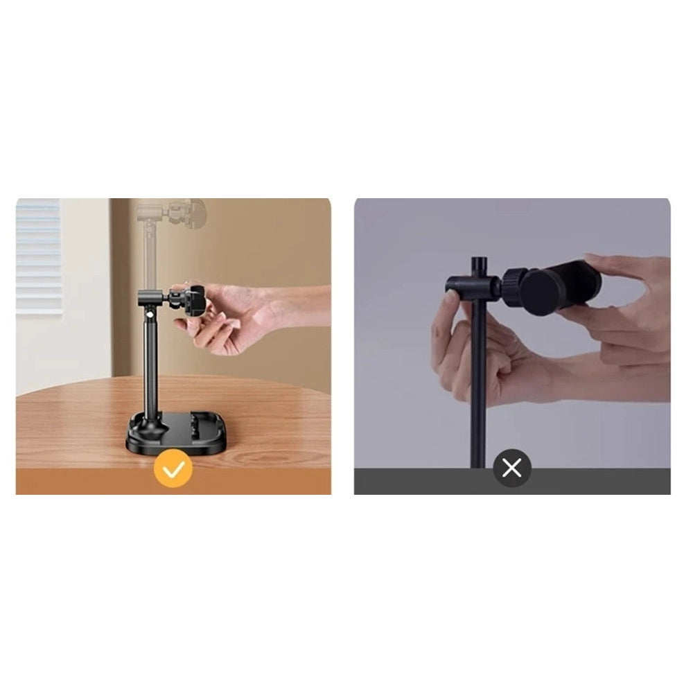 Trade Shop - Supporto Da Tavolo Per Telefoni Cellulari Tablet Con Clip Rotazione Regolabile Q-zj020 -