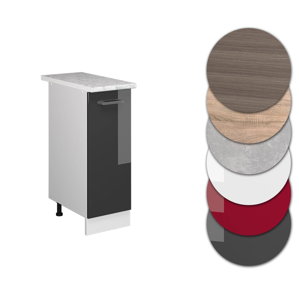 Vicco Armadio cucina dispensa alto Antracite lucido 30 cm , PL Marmo