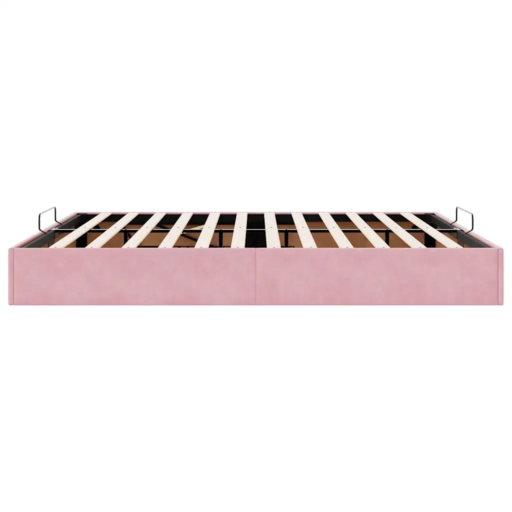 Struttura Letto Pouf senza Materasso Rosa 160x200 cm in Velluto 3310978