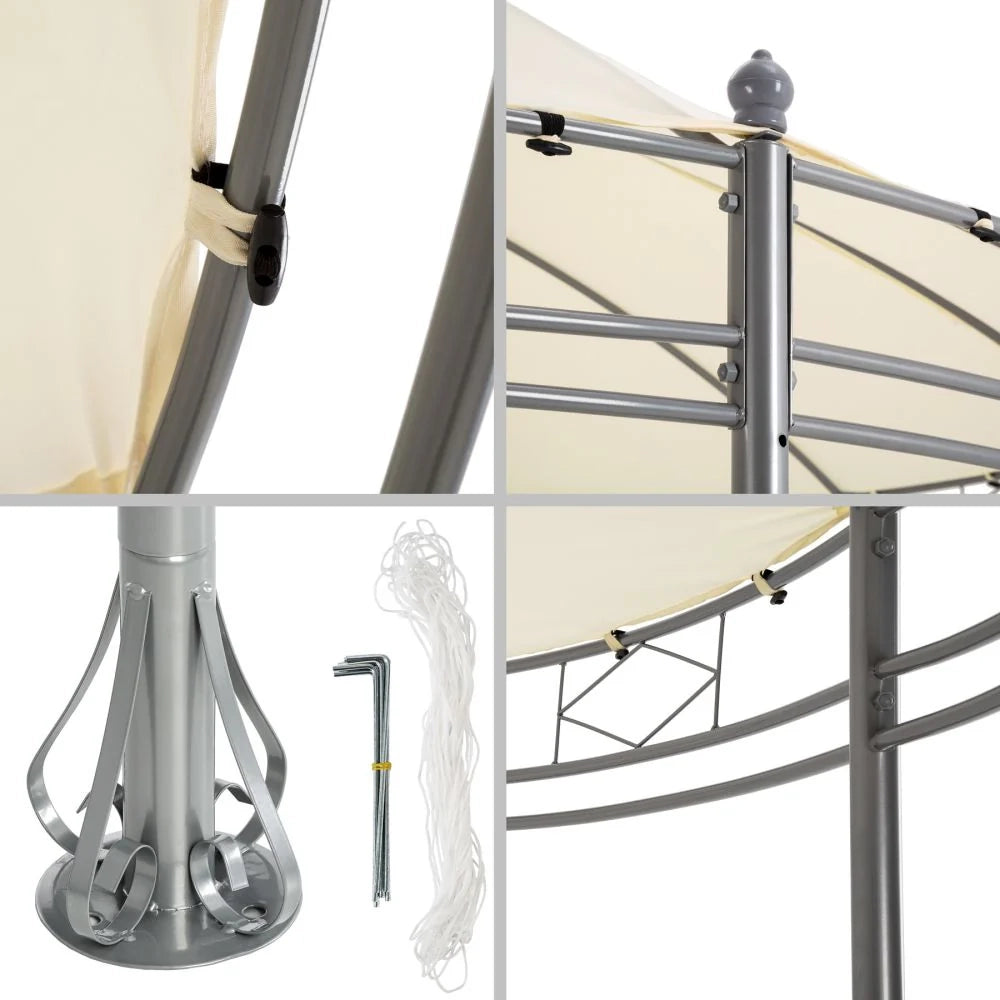 Gazebo/capanno da giardino diametro 3,5 m colore crema 2208175