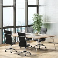 Sedia da Ufficio Ergonomica, Poltrona Direzionale con Funzione Dondolo, Sedia Girevole Regolabile in Altezza, Imbottita, Ecopelle, 54 x 62 x 104-114 cm, Nero