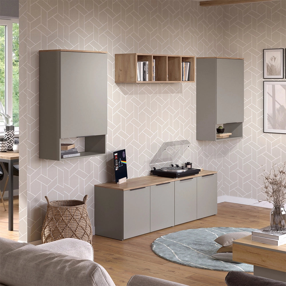 Vicco Parete attrezzata soggiorno Grigio 5 parti