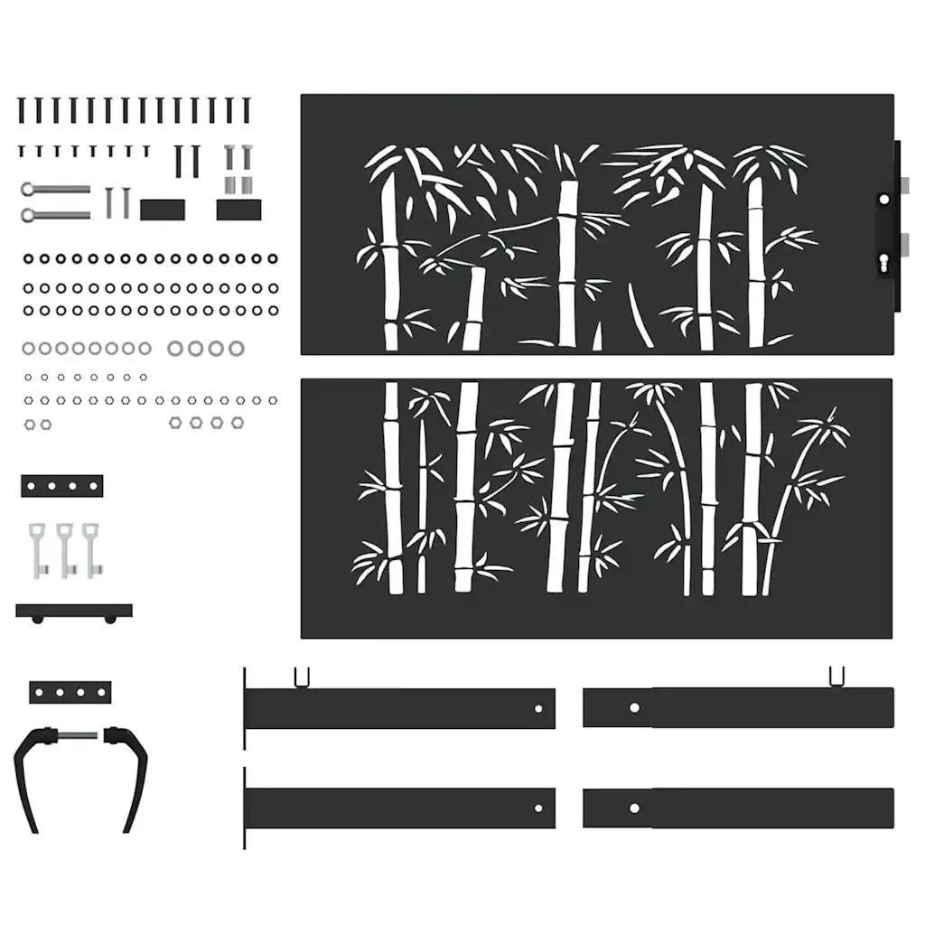 Cancello da giardino con blocco Nero 110 x 105 cm CFW9676115