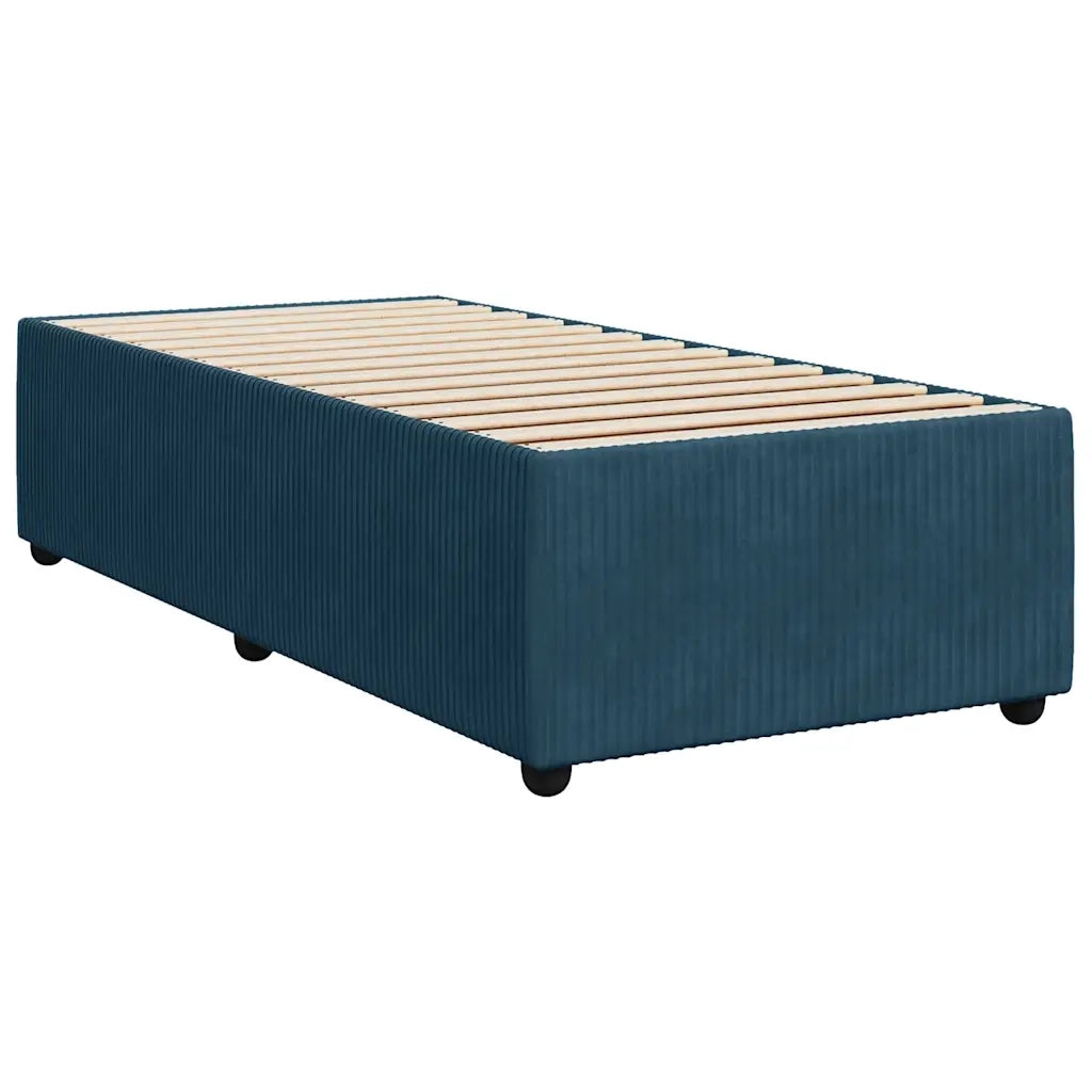vidaXL Giroletto a Molle con Materasso Blu 90x190 cm in Velluto
