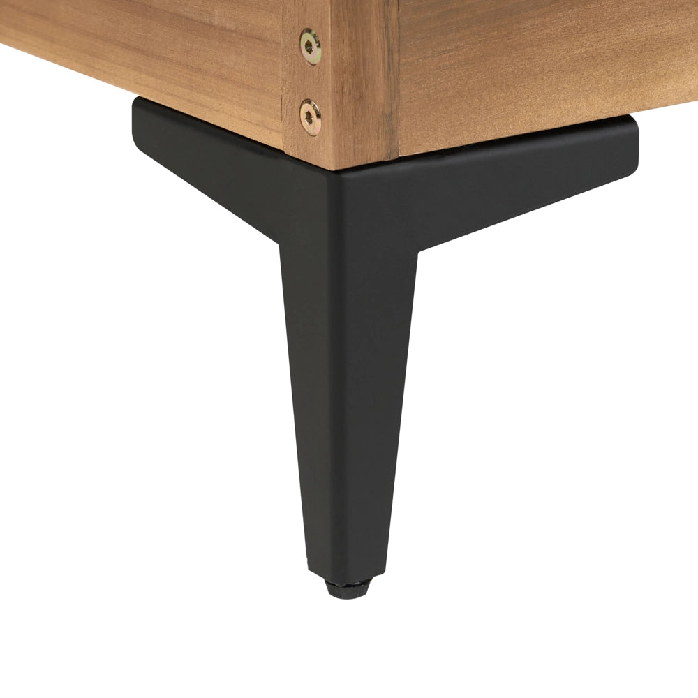 Divano angolare da giardino a 4 posti in legno d'acacia grigio con cuscini per esterni stile elegante