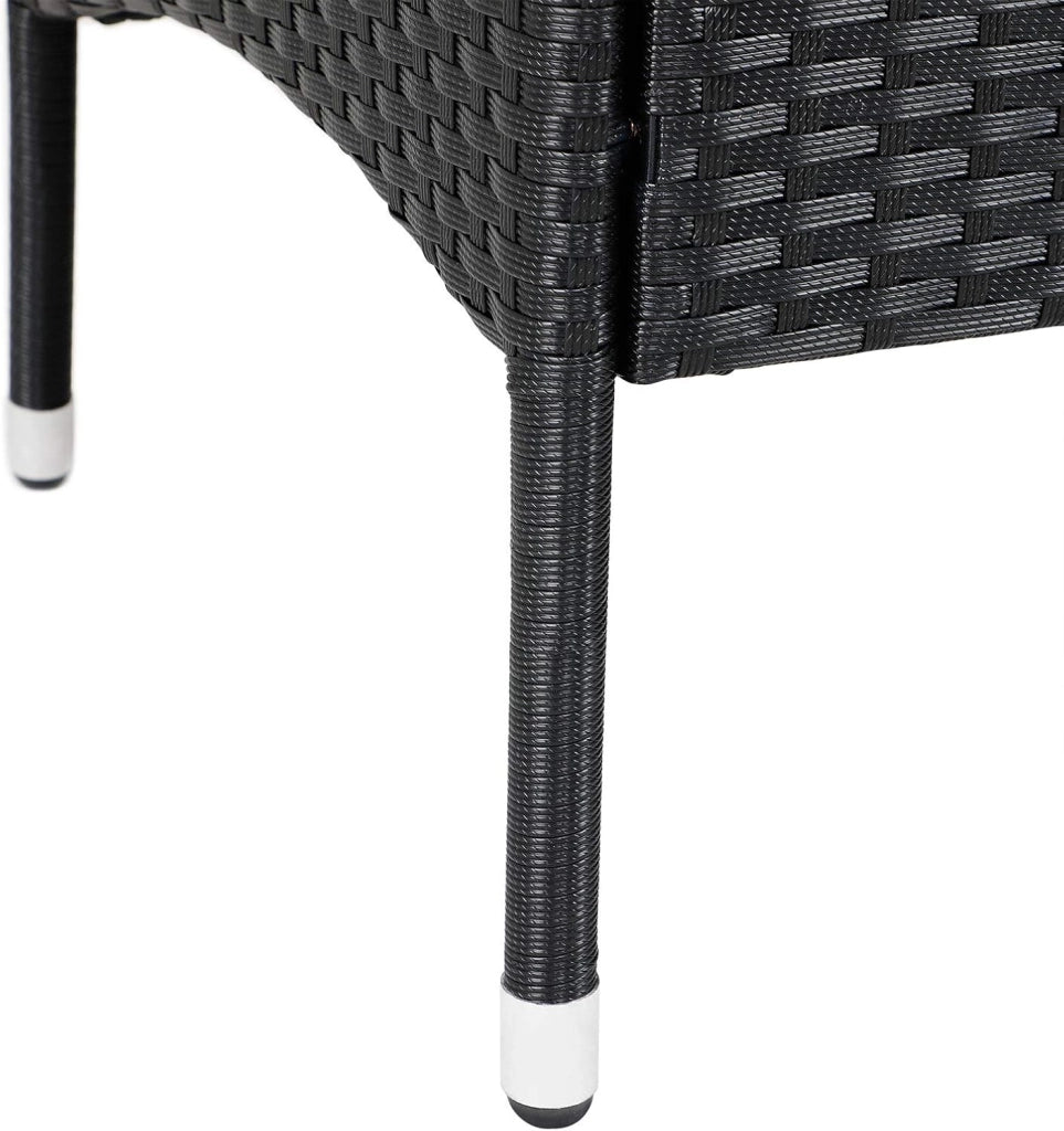 ® Panchina da Giardino Poly Rattan 143x64x88cm Tavolino Portaoggetti Salottino Outdoor Balcone Terrazza 2 posti