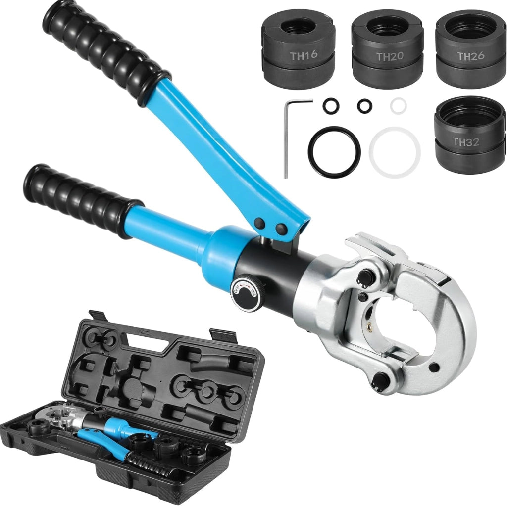 Crimpatrice Multistrato,Pressatrice Multistrato,Pinza Crimpatrice Idraulica con Testa Rotante a 360°,Crimpatrice pinza per tubo in rame e acciaio inox,8T,Pinza per Serra Multistrato V12-15-18-22-28