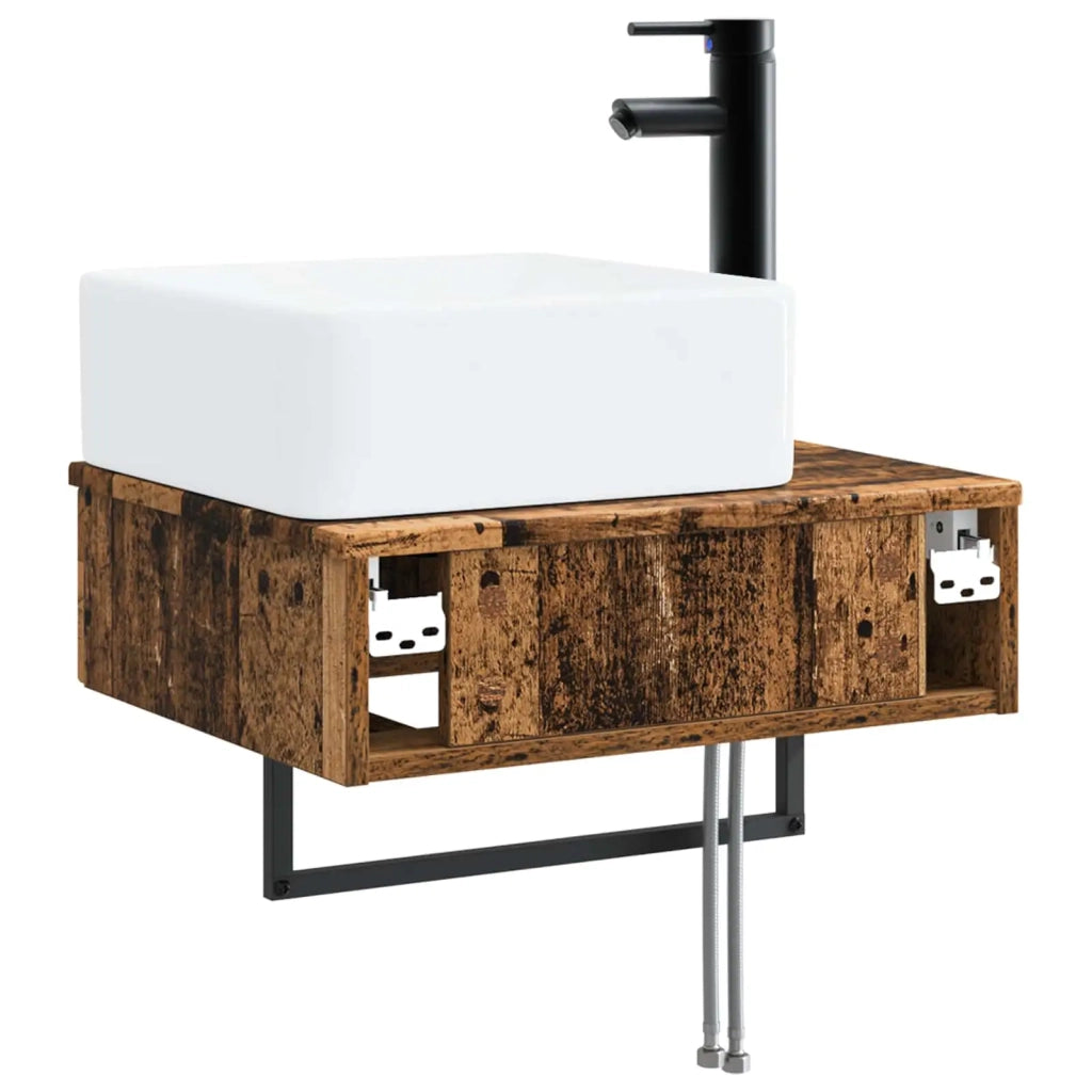 Lavabo da Parete Legno antico 53 x 35 x 39 cm CFW7950436