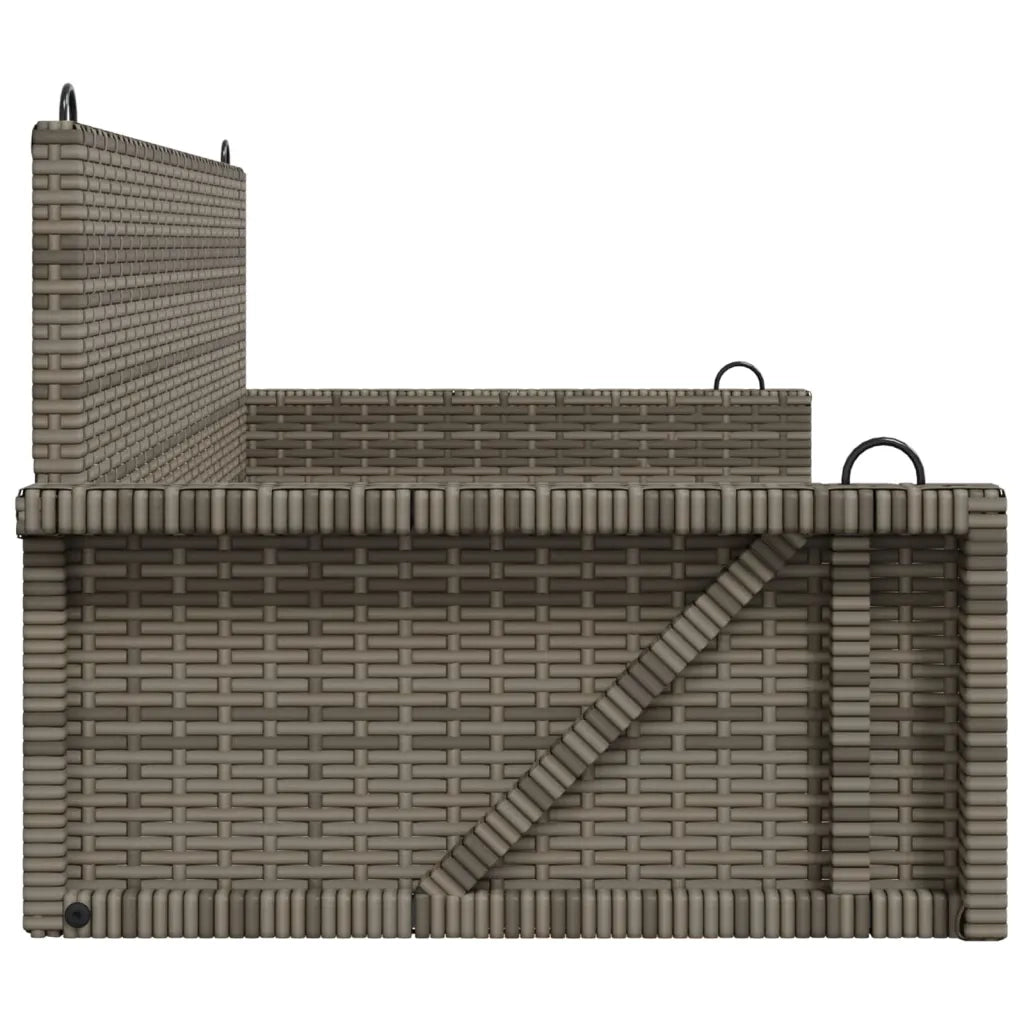 Panca da Giardino | Panchina Dondolo Grigia 119x56x48 cm in Polyrattan