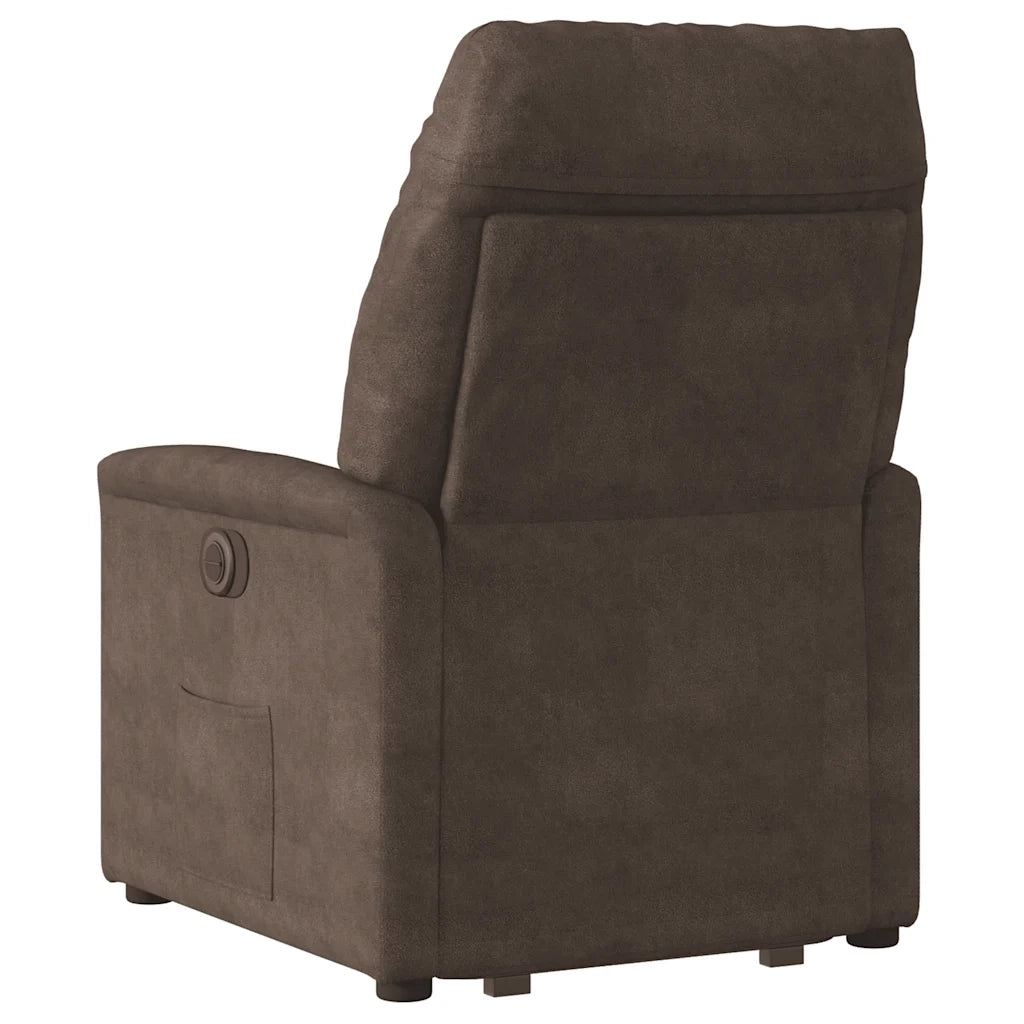 Poltrona Alzapersona Reclinante Massaggiante Marrone Microfibra 3303093