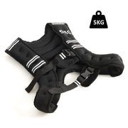 Gilet con pesi da 5kg per uomini e donne-gilet sportivo con pesi con strisce riflettenti e cinghie regolabili