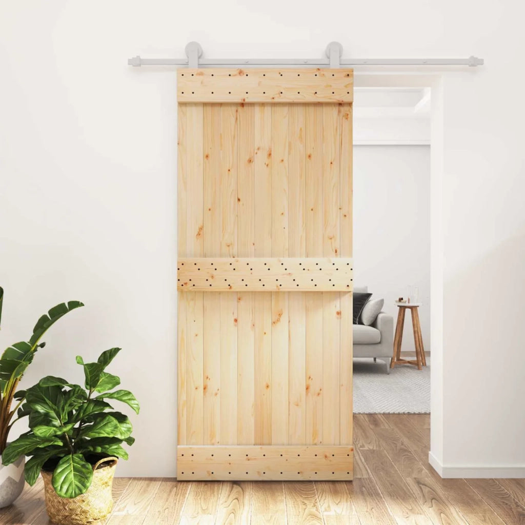 Porta scorrevole Naturale e Bianco 90 x 210 cm 3445011