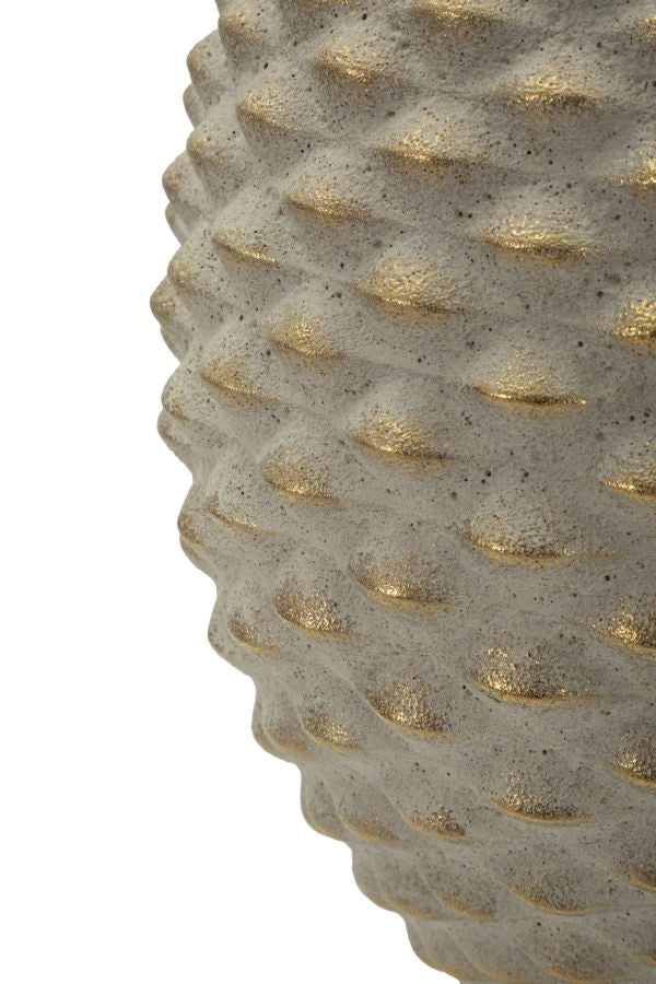 Vaso Pepipas Ball Ø29,5x36 cm in Ceramica Grigio e Oro