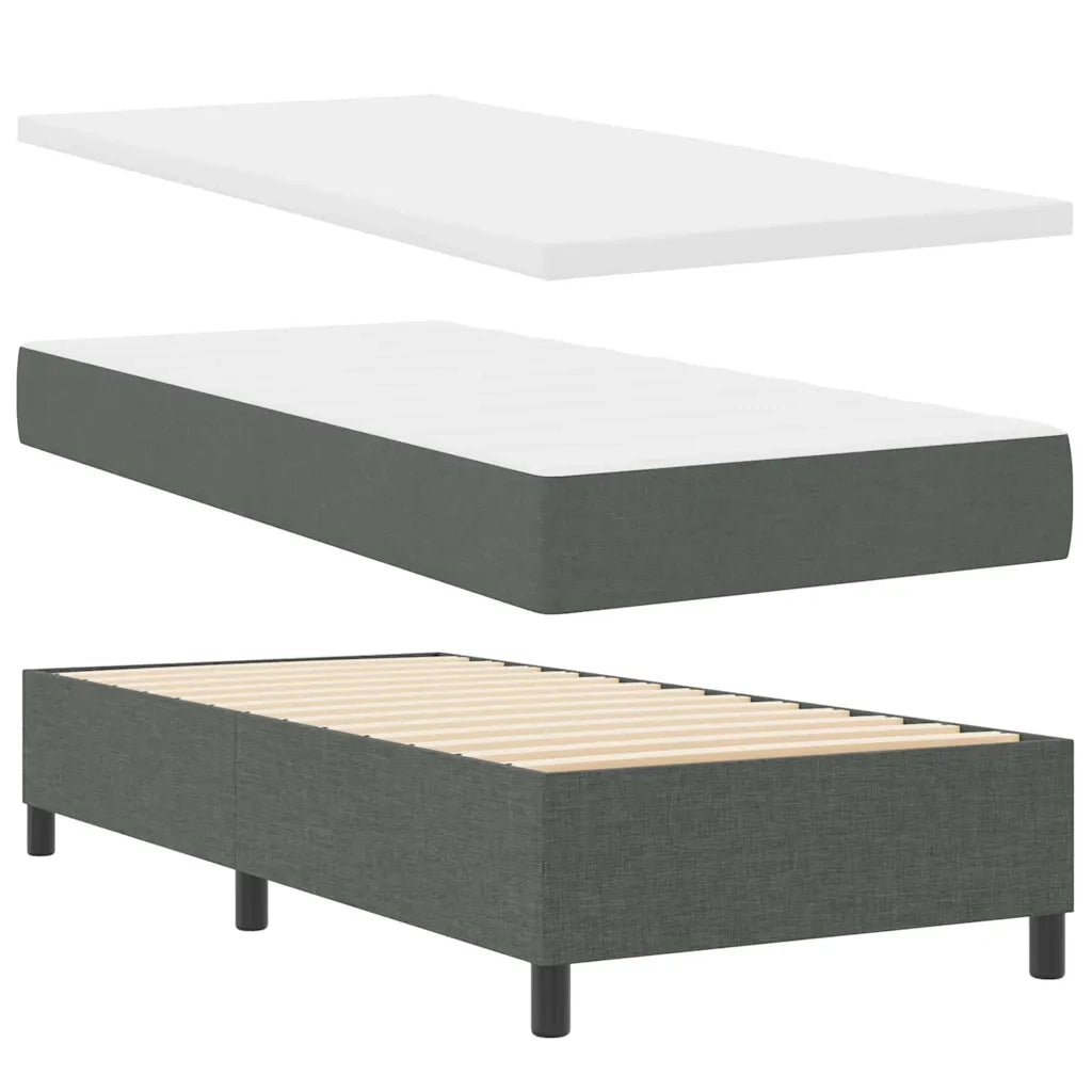 Letto a molle con testiera Grigio scuro 90 x 190 cm Tessuto 3340600