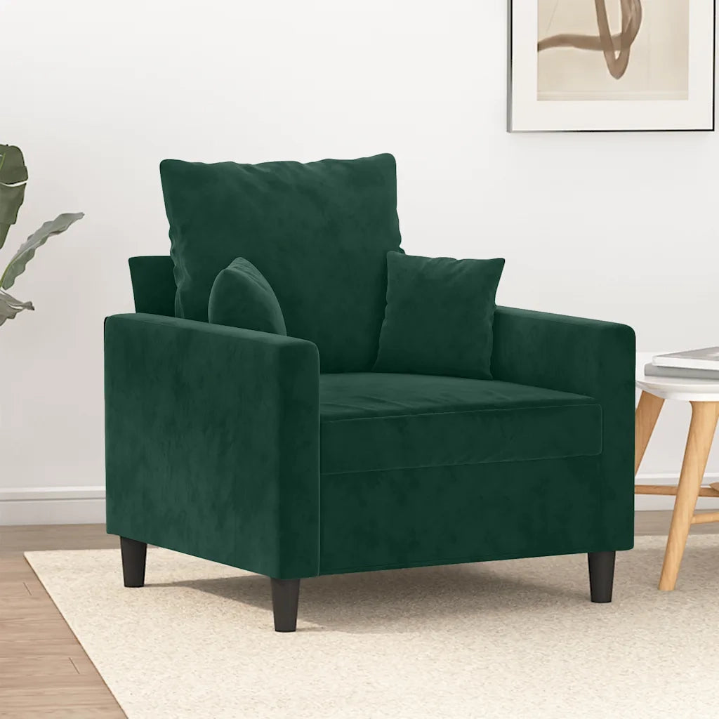 Divano Sedia-Poltrona Verde Scuro 60 cm Velluto 250628