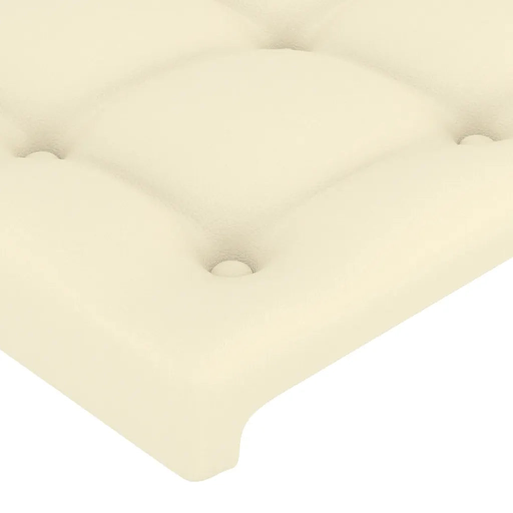 Testiera-Testata-Testiera Decorativa Crema a LED 144x5x78/88 cm in Similpelle 526584