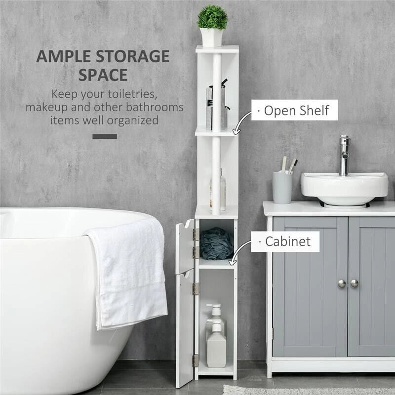 COLONNA DA BAGNO CON 2 RIPIANI E 2 ARMADIETTI 15.2X29.8X118 CM BIANCO