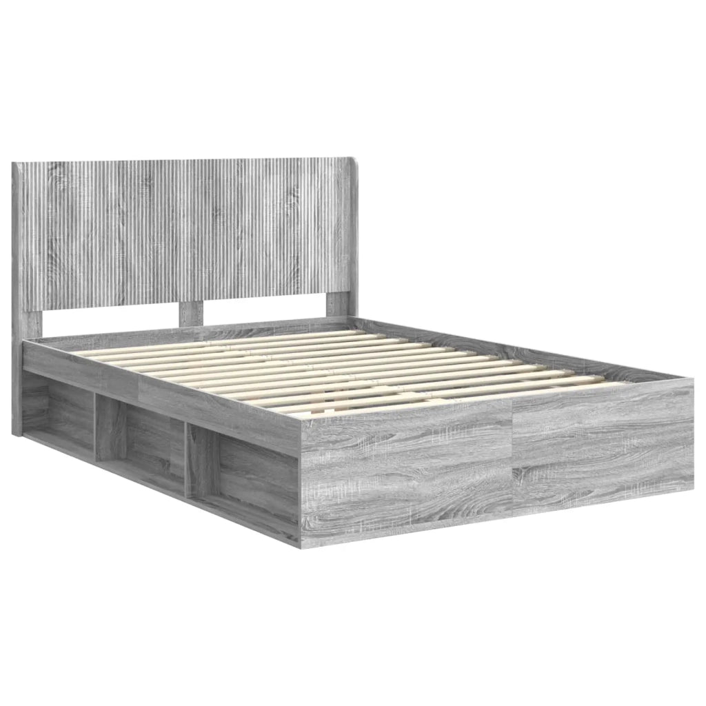 Struttura del letto con stoccaggio e testata Grigio Sonoma 3413842