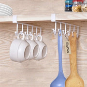 Due filetti di appoggio per bicchieri, appoggi per tazze, bicchieri da vino, accessori da cucina, cinture e appoggi per sciarpe, filetti sotto la credenza, senza bisogno di forare (bianco)