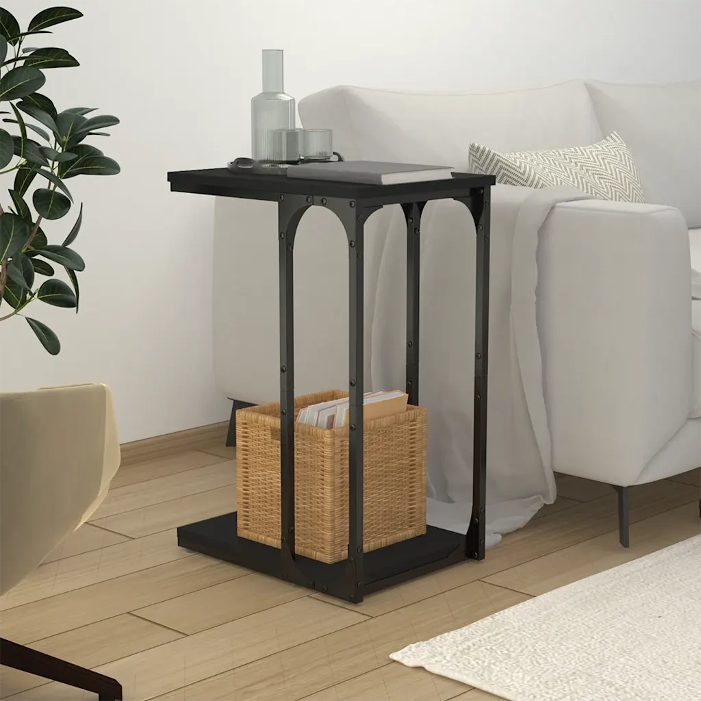 Tavolino Nero 40x30x60 cm in Legno Multistrato 825817