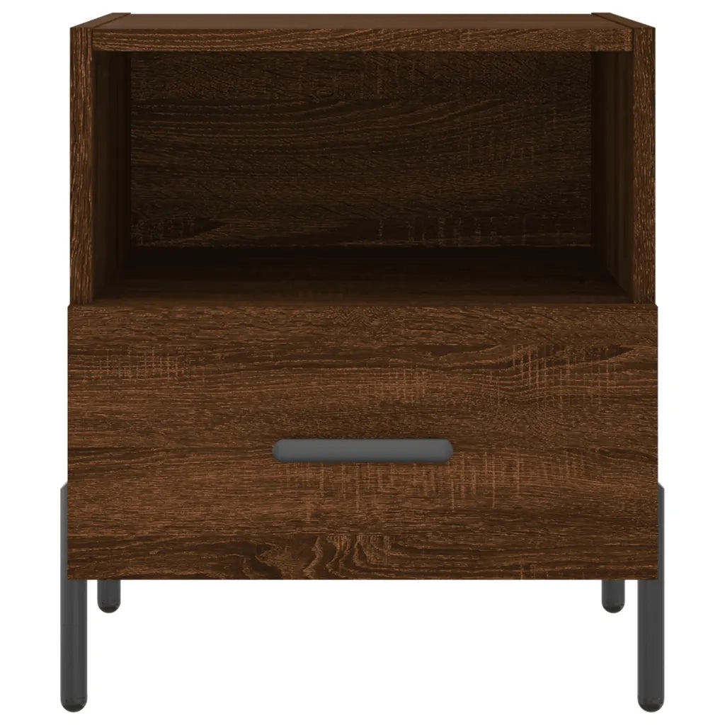 Set di 2 Comodini | Armadio da Notte | Mobiletto da notte Rovere Marrone 40x35x47,5 cm in Legno Multistrato