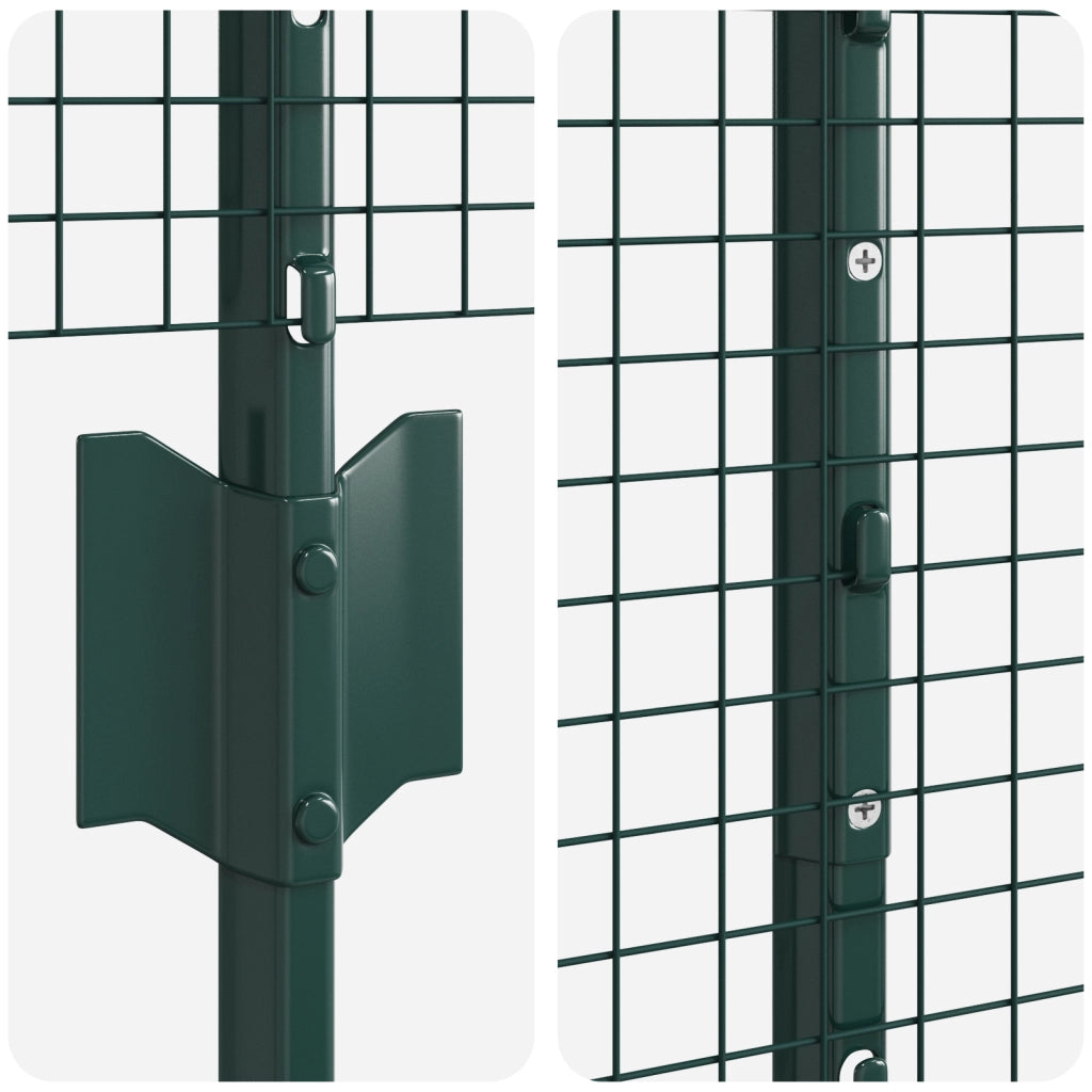 Recinto in Rete Saldato con 22 Pali U Verde 1,2x50 m Acciaio