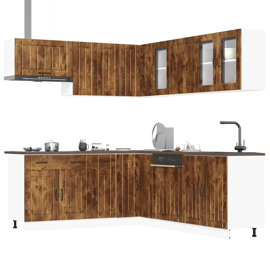 Set Mobili da Cucina 11 pz Lucca Rovere Fumo in Truciolato 3314926
