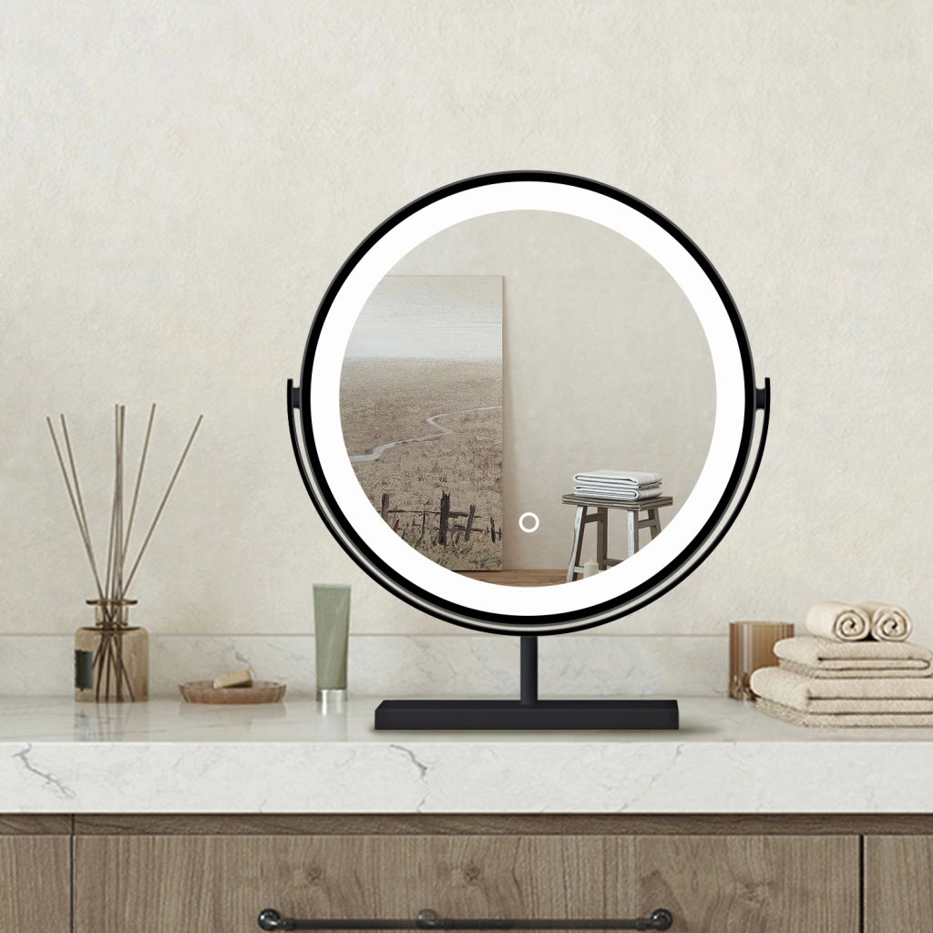 40x48cm Specchio da trucco a posizionamento statico LED + Touch Control + 3 temperature di colore regolabili