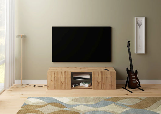 Mobile Tv 2 Ante Con Vano A Giorno 150x40x40 cm Elios Quercia Natura