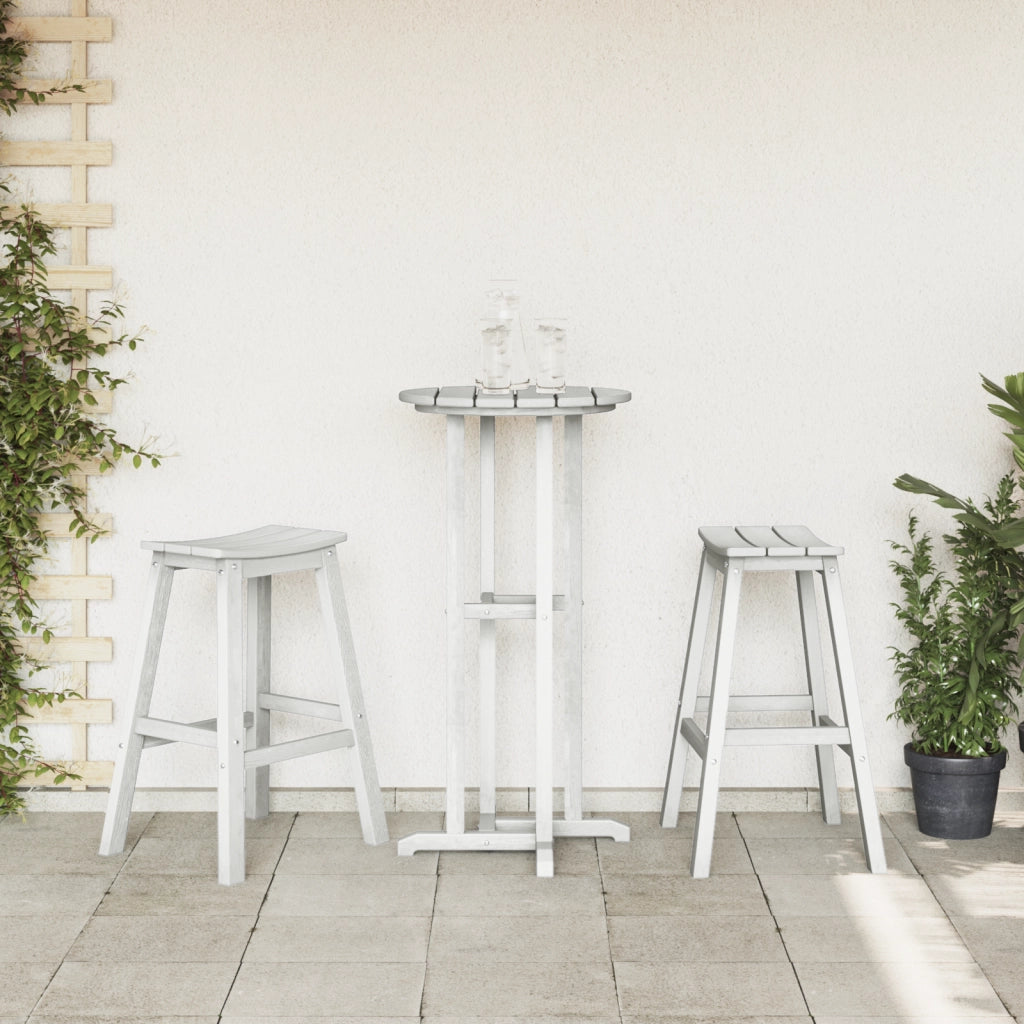 Set Bar da Giardino  3 Pezzi Bianco HDPE