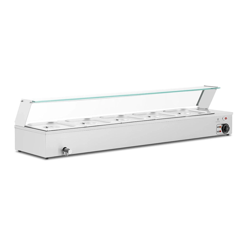 Scaldavivande a bagnomaria vetrina bagnomaria bagnomaria professionale 2000 watt 5 x GN 1/2 rubinetto di scarico 14_0004224