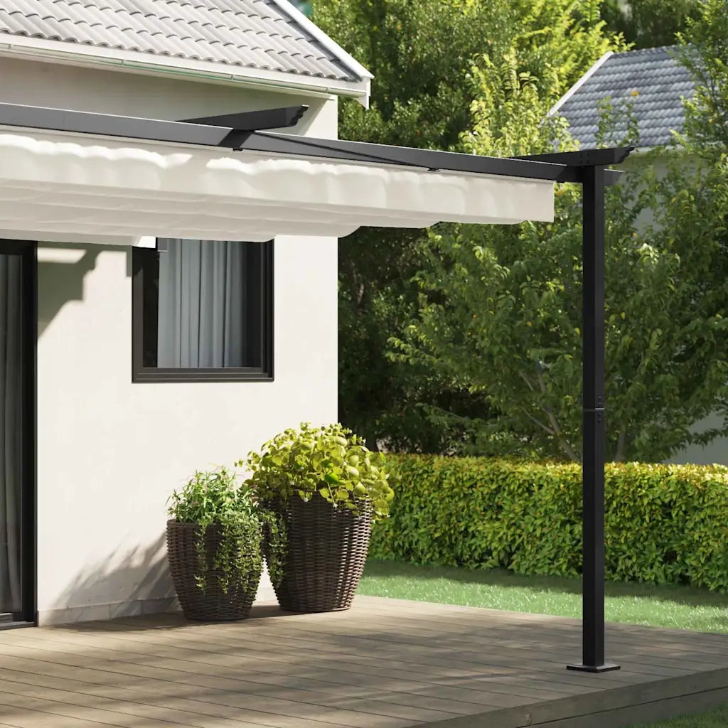 vidaXL Gazebo a Muro Crema Acciaio