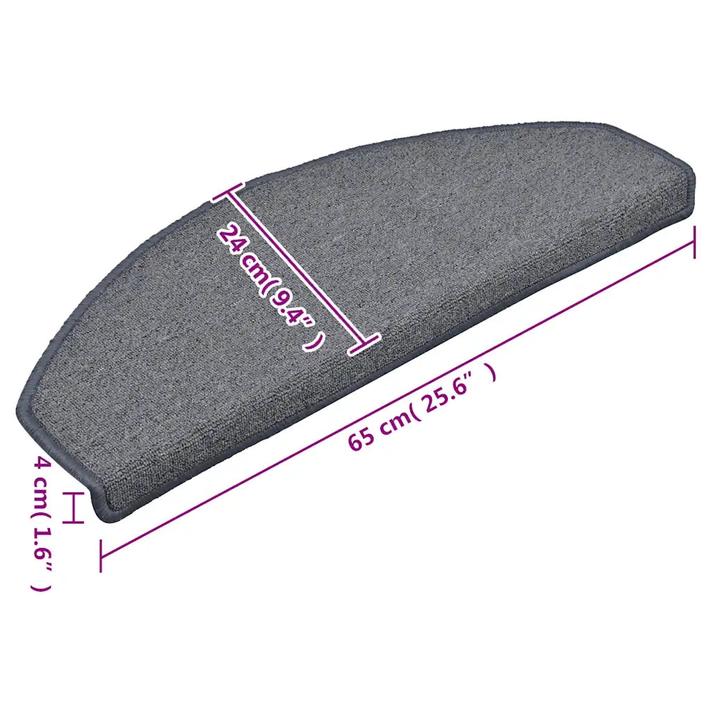 Tappetini per Scale 30 pz Grigio Chiaro e Blu 65x24x4 cm
