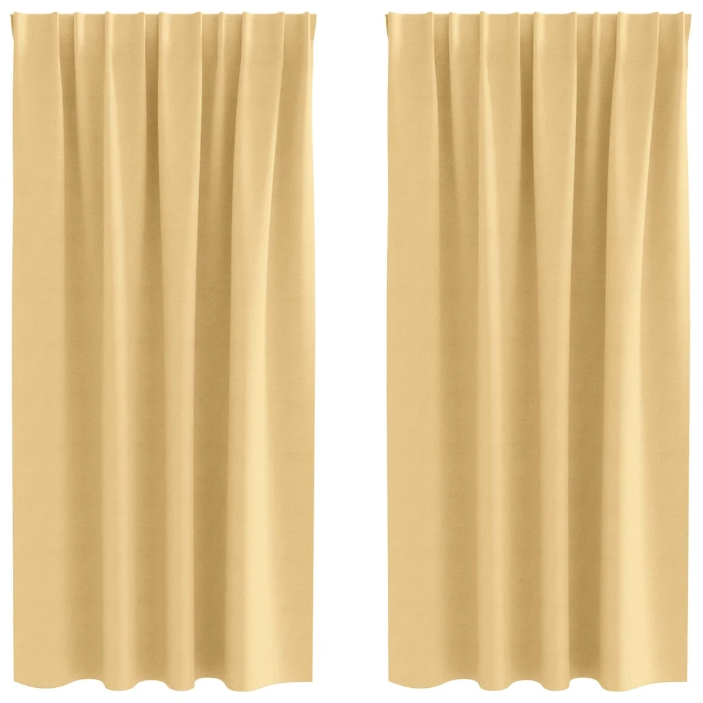 vidaXL Tende con tende 2 pcs Beige Poliestere