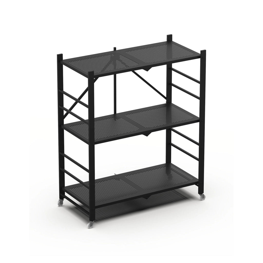 Cossato, Scaffali Ruote, 71x38x87h cm Nero