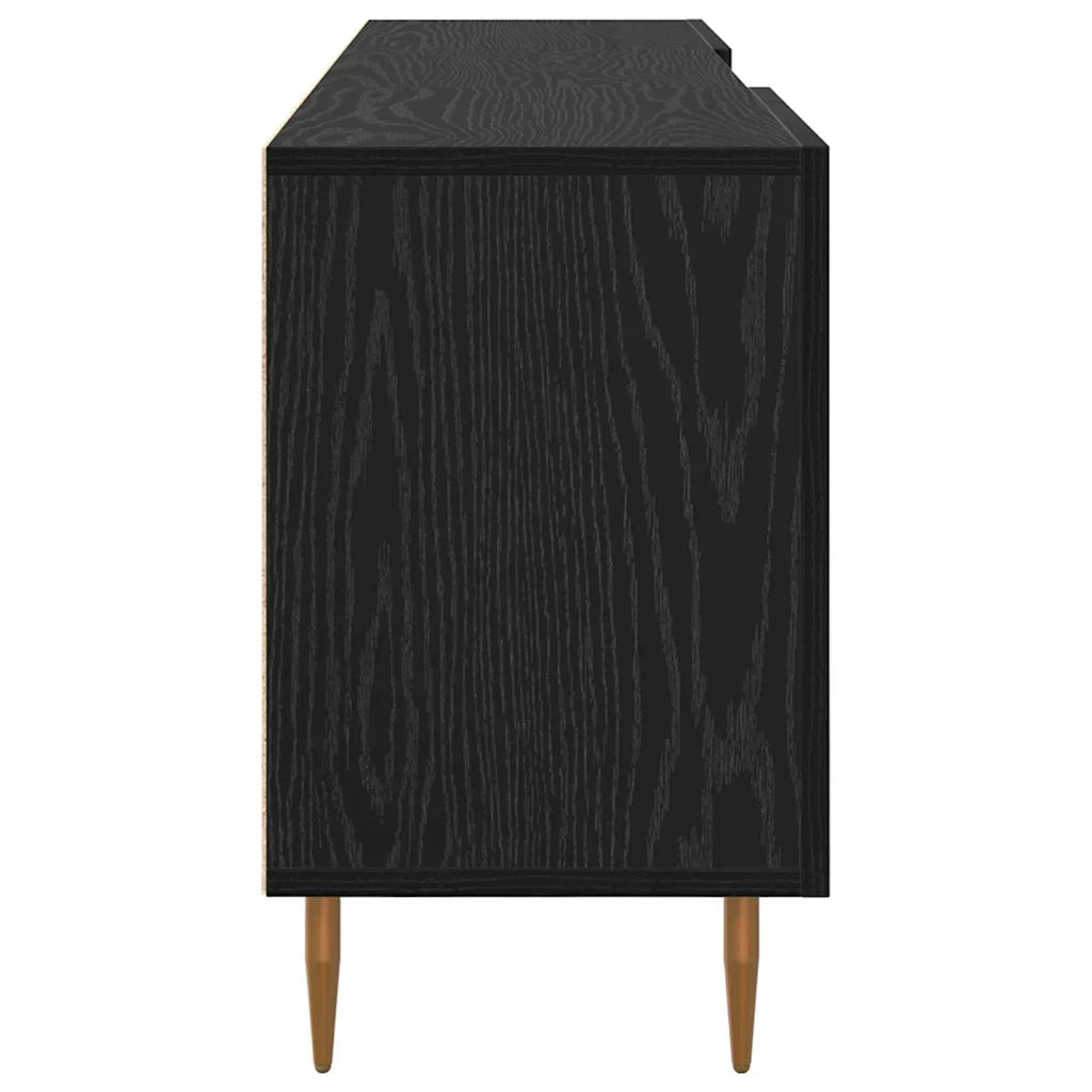 Mobile porta TV rettangolare moderno con finitura opaca 150 x 30 x 50 cm con pratico vano contenitore in legno nero 02_0052514