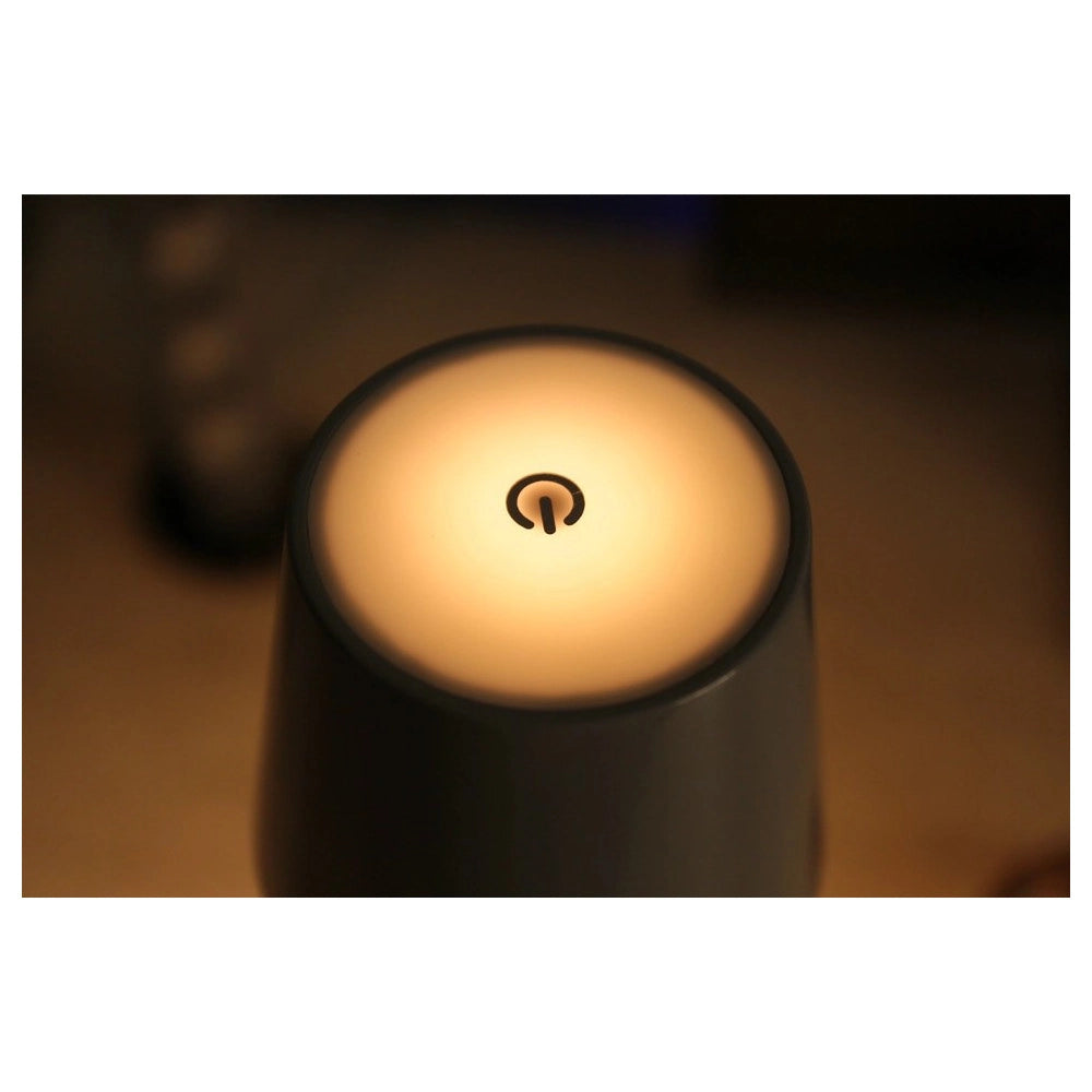 Trade Shop - Lampada Da Tavolo A Led Usb Ricaricabile Nero Per Interno Ed Esterno 3 Colori -